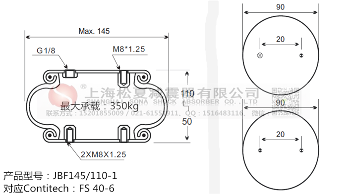 JBF145/110-1橡膠<a href='http://www.0769dianlan.com/' target='_blank'><u>空氣彈簧</u></a>