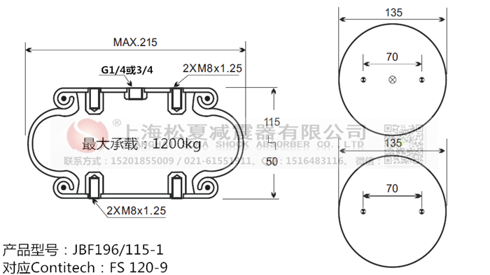 JBF196/115-1橡膠<a href='http://www.0769dianlan.com/' target='_blank'><u>空氣彈簧</u></a>