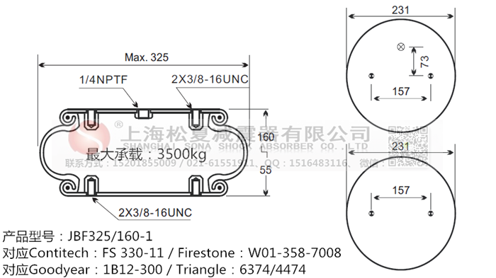 JBF325/160-1橡膠<a href='http://www.0769dianlan.com/' target='_blank'><u>空氣彈簧</u></a>
