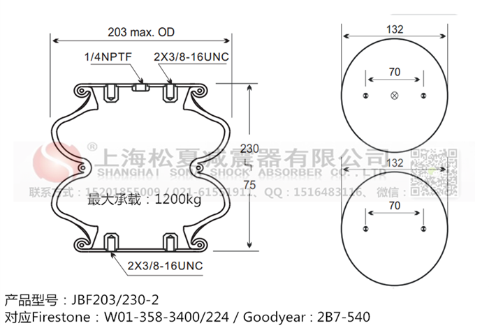 JBF203/230-2橡膠<a href='http://www.0769dianlan.com/' target='_blank'><u>空氣彈簧</u></a>